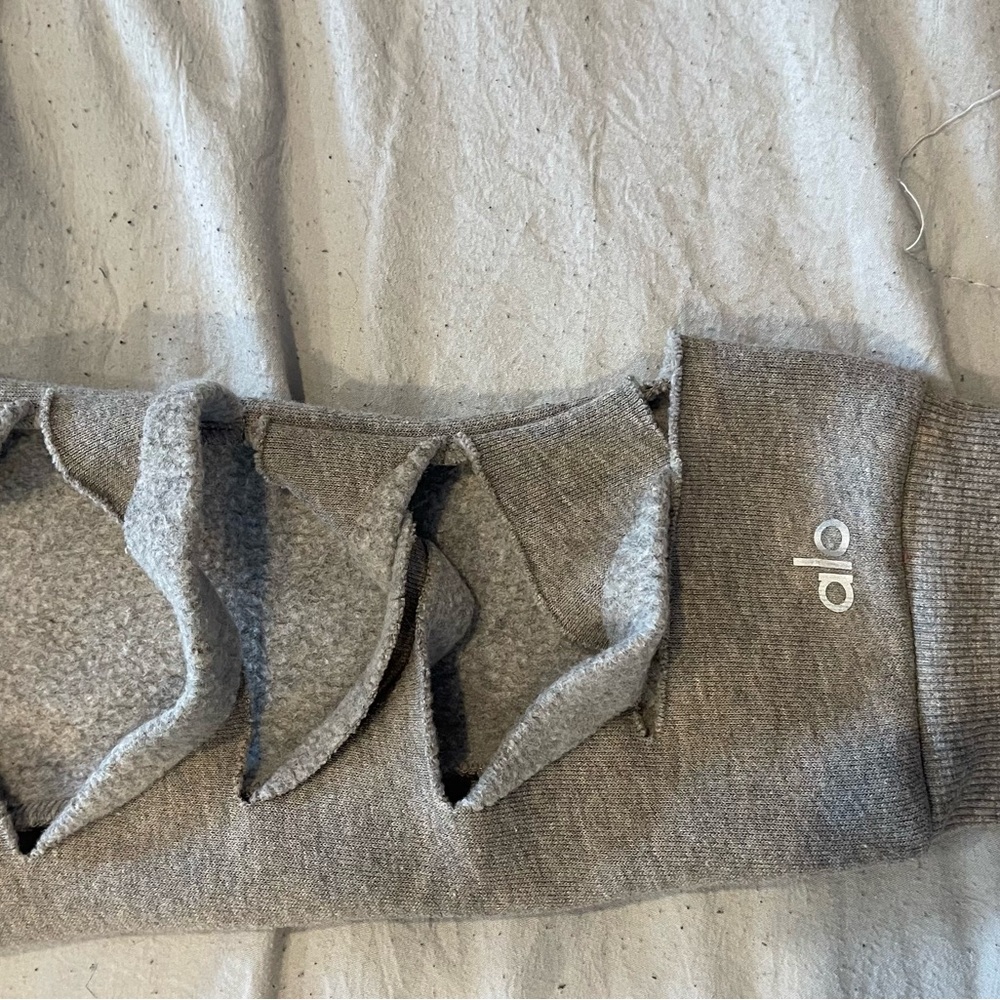 ALO Yoga Gray Cutout Sweatshirt